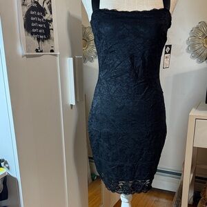 Guess Black Lace Midi Dress